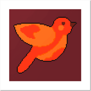 Flight of Freedom: Pixel Art Bird Design for Casual Wea Posters and Art